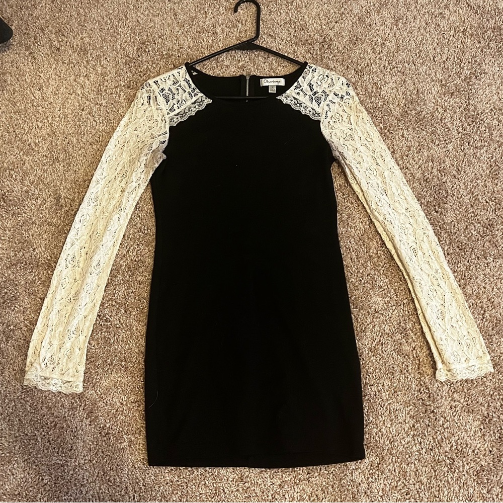 Black Lace sleeve bodycon dress